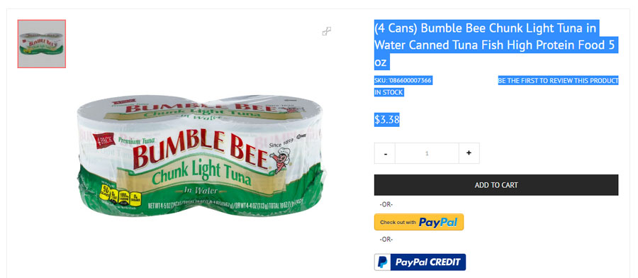 bumblebee chunk light tuna