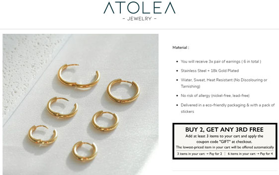 atolea jewelry features