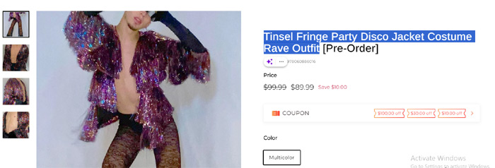 Tinsel Fringe Party Disco Jacket 