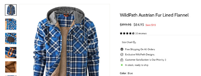 WildPath Austrian Fur Lined Flannel